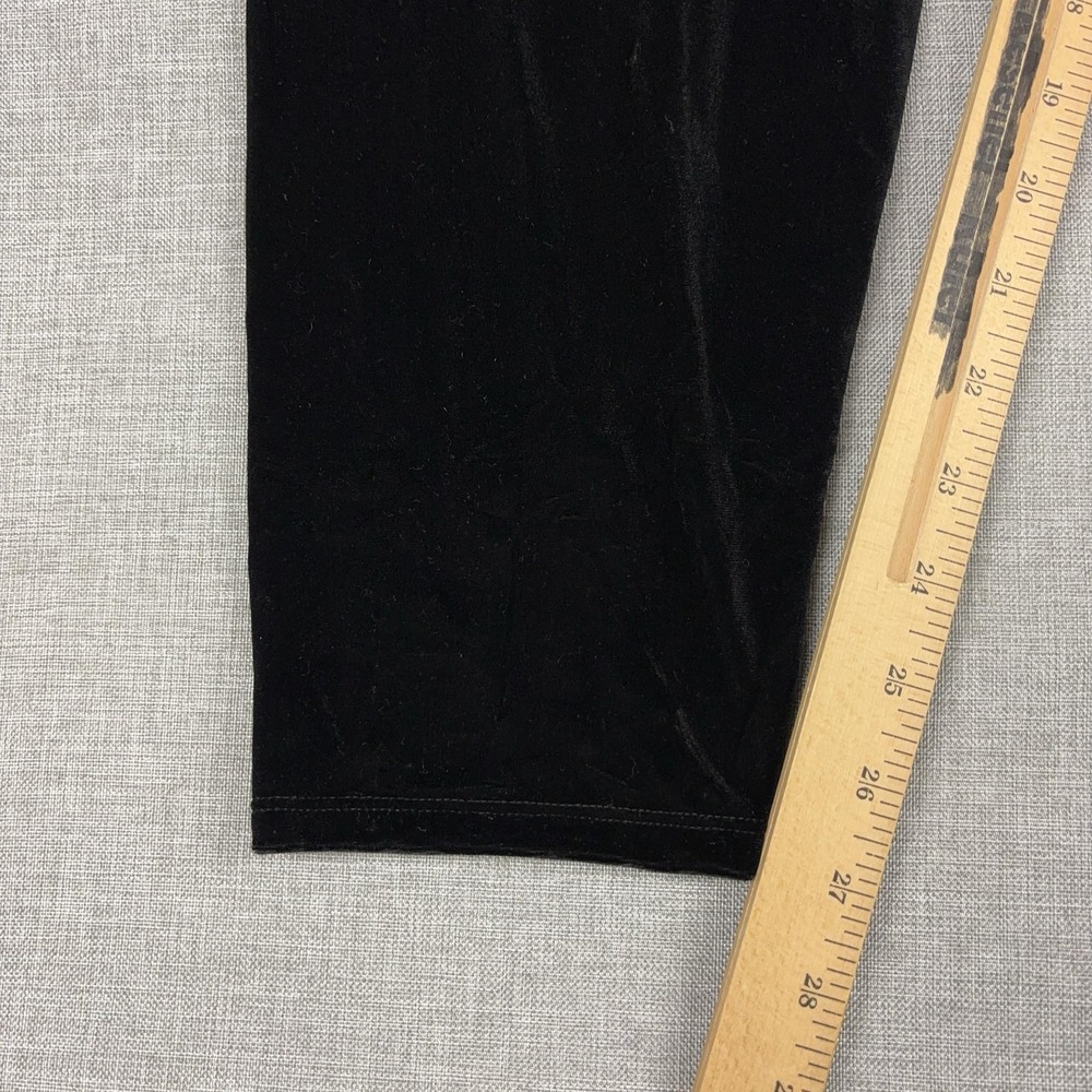 Eileen Fisher Velour Leggings Womens XL Black Ankle Stretch Velvet - Picture 6 of 9